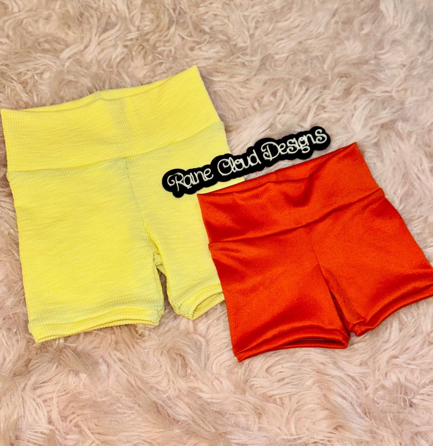 Yellow biker shorts