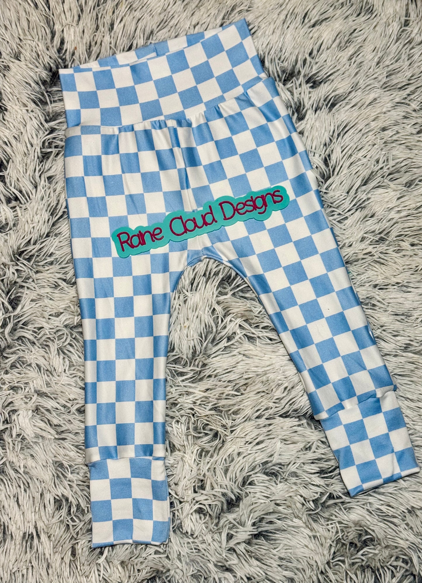 Blue checkered joggers