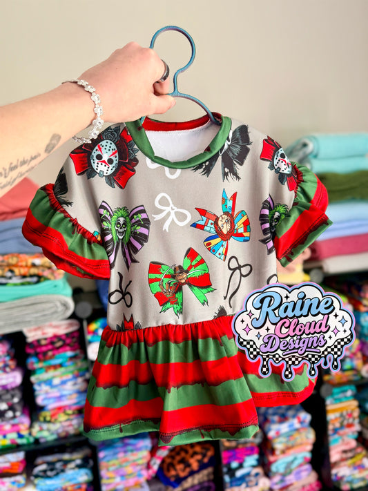 Spooky Bows Brynn Ruffle Top